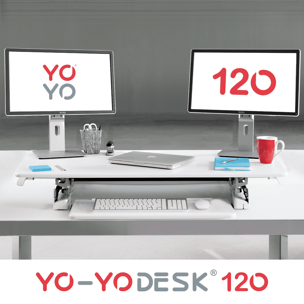 Yo-Yo DESK 120 Folded Front View White